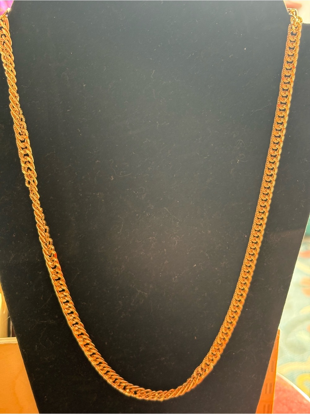 Polished Gold-Tone Curb Chain Necklace - Picture 2 of 2